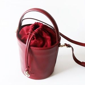 Red bucket bag